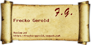 Frecko Gerold névjegykártya